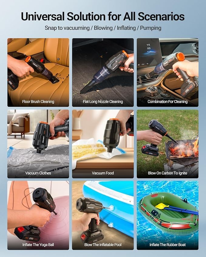 TurboClean™ 3-in-1 Car Vacuum – 18000Pa High-Power Wireless Cleaning Beast