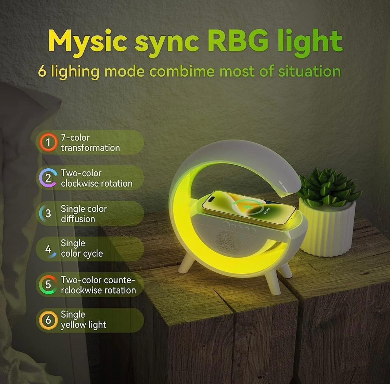 GlowSync™ 3-in-1 RGB Charging Speaker – Light, Sound & Power in One