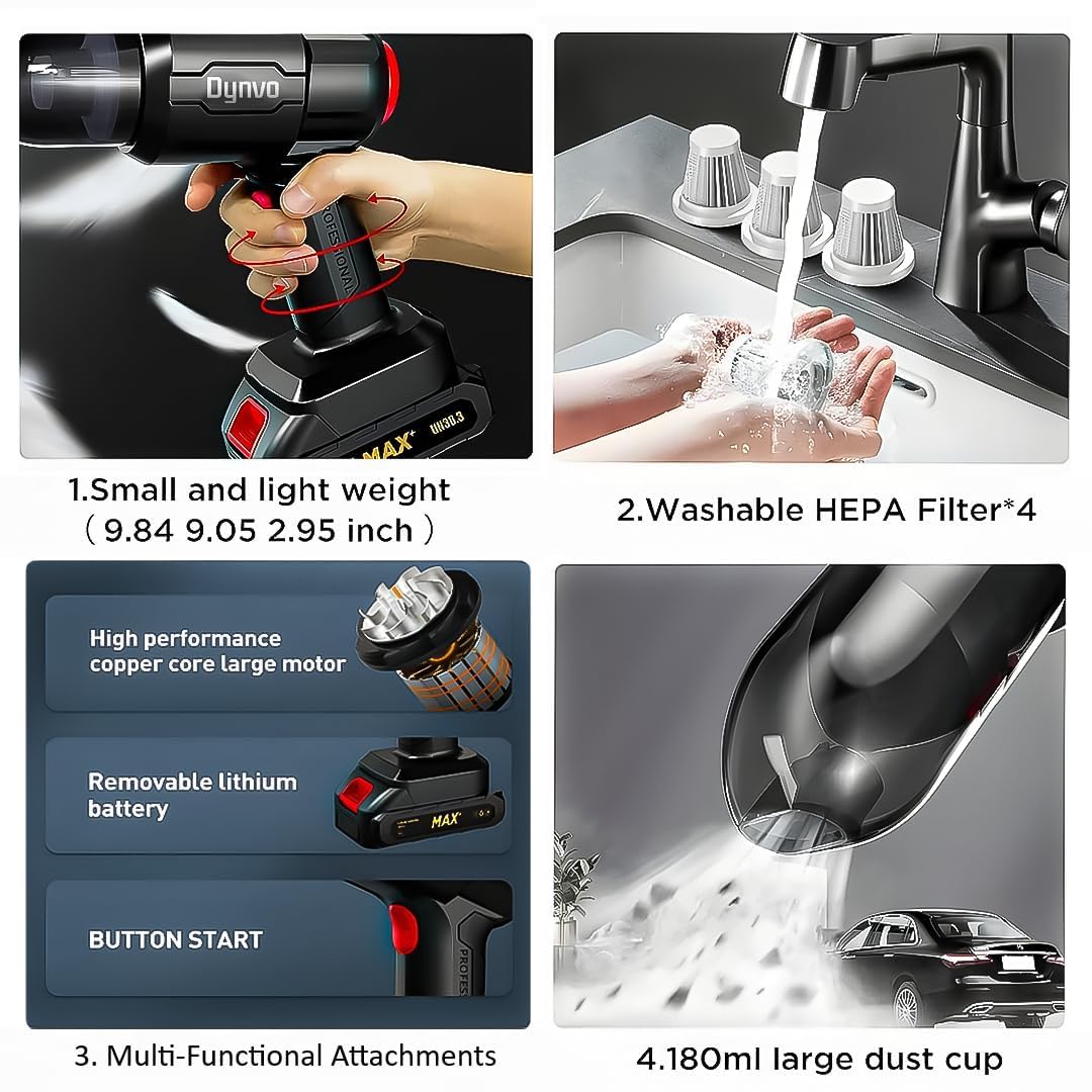 TurboClean™ 3-in-1 Car Vacuum – 18000Pa High-Power Wireless Cleaning Beast
