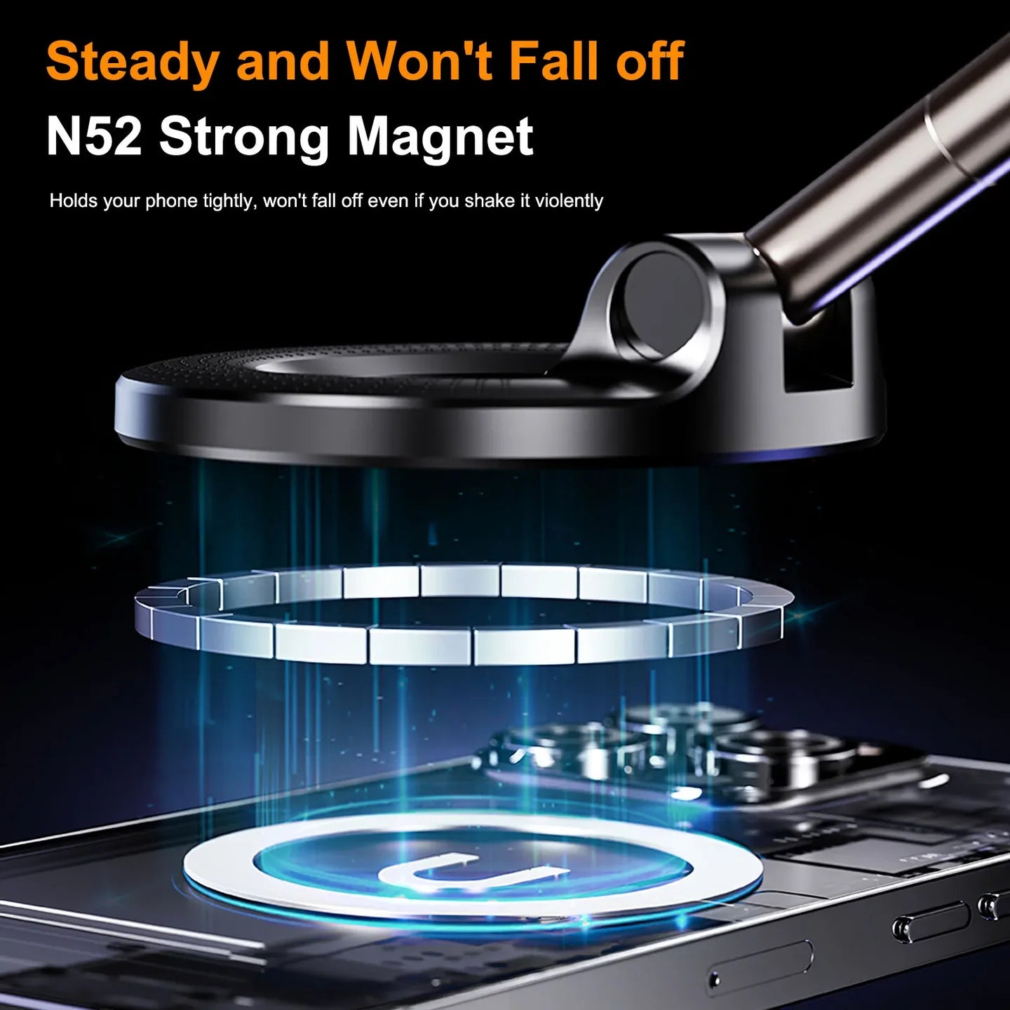 MagGrip™ Magnetic Mobile Holder — Strong Hold, 360° Hands-Free Convenience