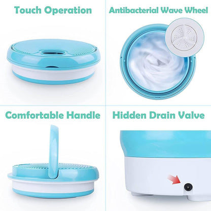 UltraClean™ Portable Mini Washing Machine (11L) with Spin Dryer