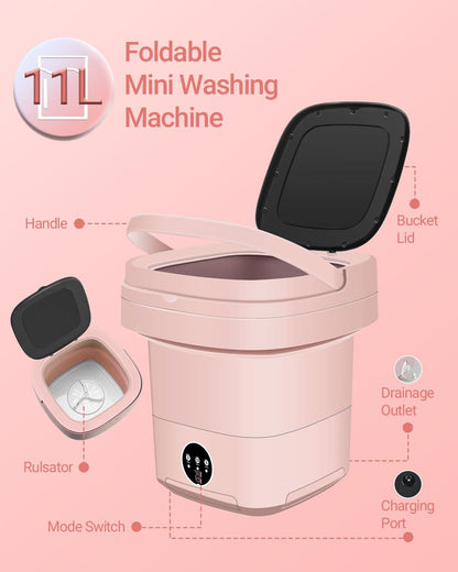 UltraClean™ Portable Mini Washing Machine (11L) with Spin Dryer