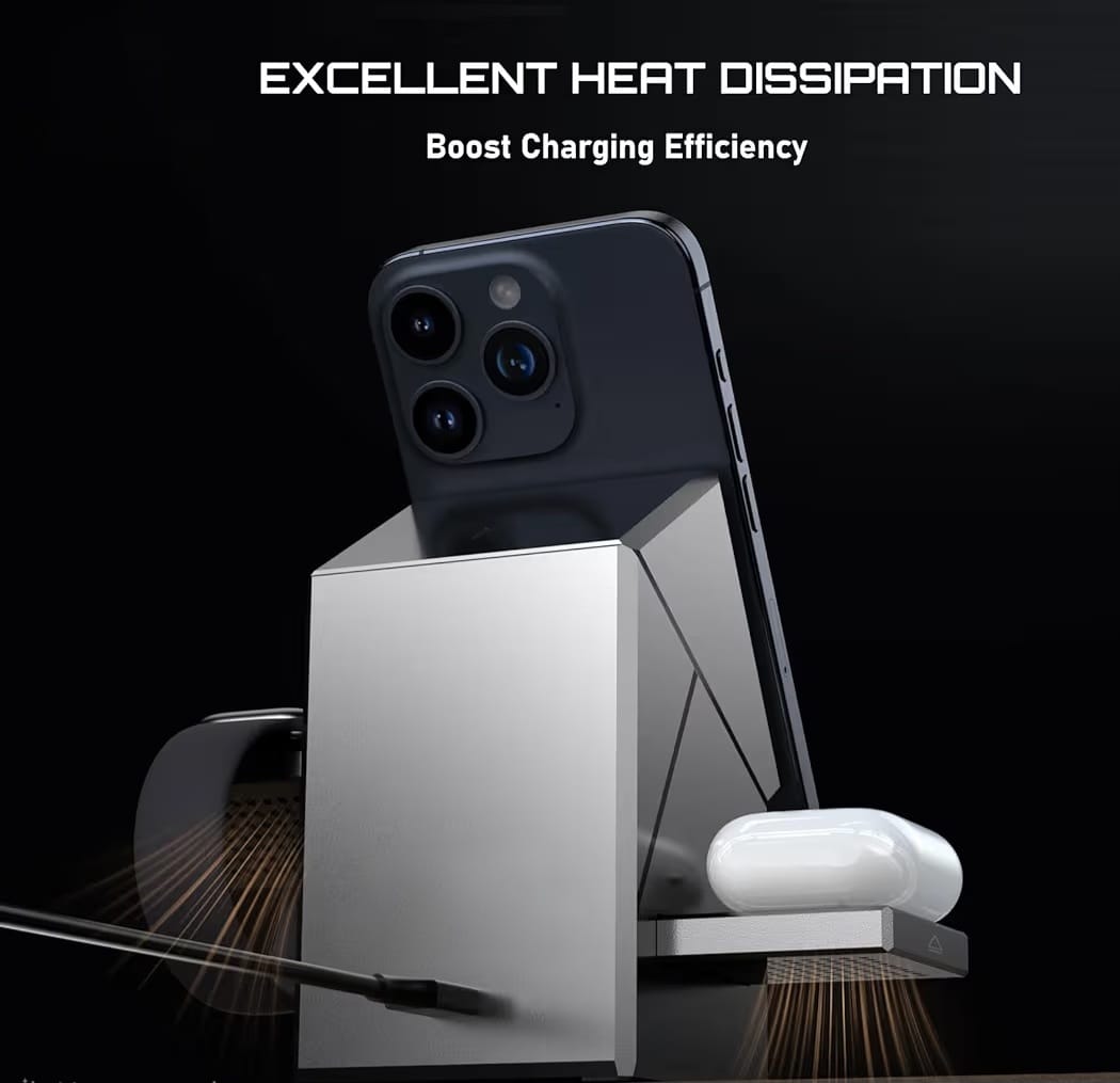 MagniCharge Pro™ – Touch Rotating, 3-in-1 Qi2 Wireless Charging Station